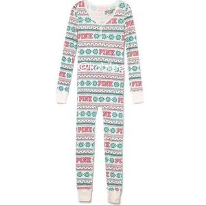 VS Pink L cozy one-piece onesie.